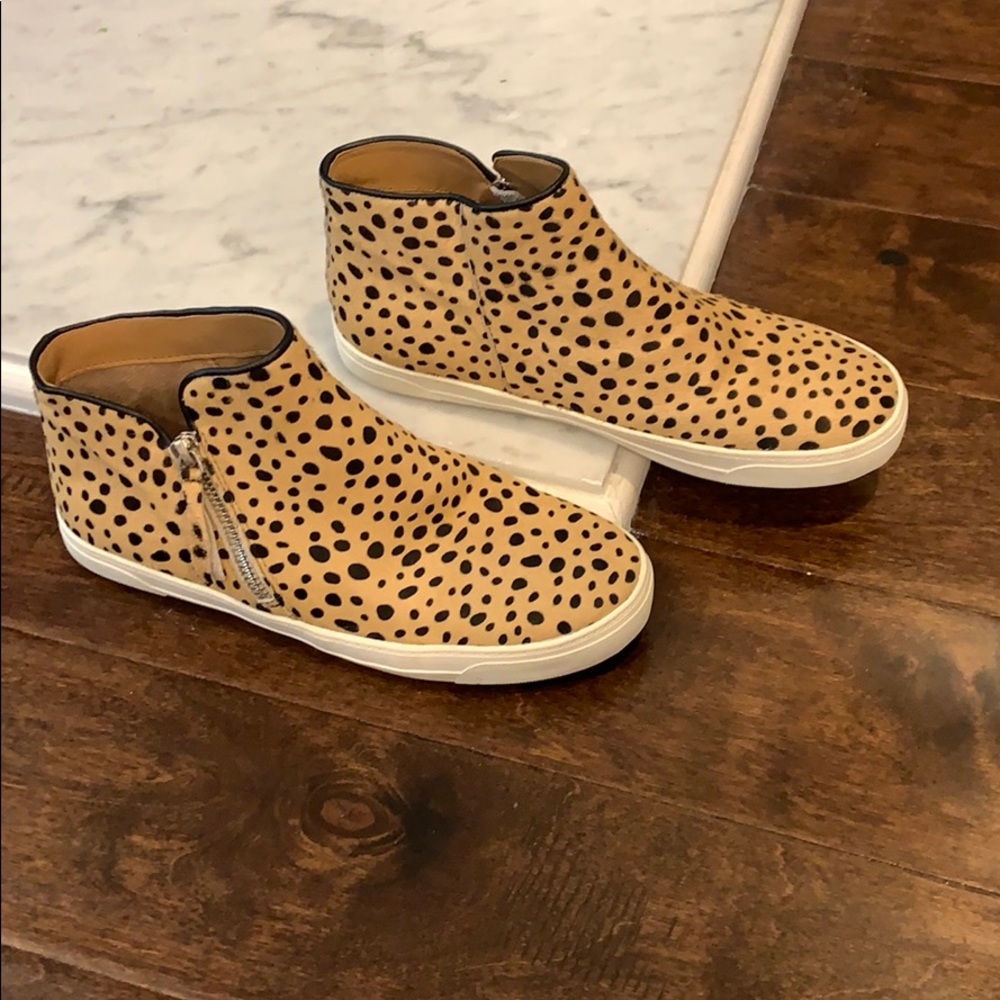 ZIA MIDTOP SNEAKER Cheetah Print Calf Hair